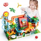 Sumxtch Marble Run Building Blocks, 255Pcs Marble Maze With Elevator Diy Toys Marble Trac
