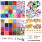 25,000Pcs Glass Beads Clay Beads For Jewelry Making Kit, Preppy Bracelet Flat Beads With 