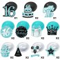 30 Pieces 16Th Birthday Hanging Swirl Decorations, Teal Silver Black Blue Turquoise Happy