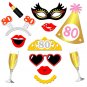 80Th Birthday Photo Booth Props(48Count), Funny 80 Party Photo Props Kit Black Gold Decor