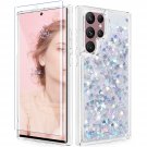 For Samsung S22 Ultra Case With Screen Protector, Glitter Women Girls Bling Sparkle Liqui