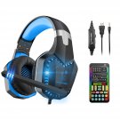 Gaming Voice Changer Headset With Mic, Cool Led Light Over-Ear Headphones With Volume Con