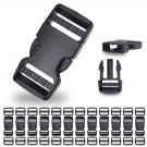 12Sets Plastic Buckle Clips for Strap 3/4 Inch Dual Quick Side Release Buckles with Tri-G