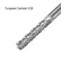 uxcell Tungsten Carbide Rotary Files 1/4"" Shank, Double Cut Top Toothed Cylinder Shape Ro