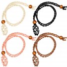 4 Pieces Crystal Holder Necklace Empty Stone Holder Adjustable Rope Necklace Cord Quartz