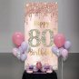 80Th Birthday Door Banner Decorations For Women, Pink Rose Gold Happy 80Th Birthday Door 