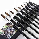 Kolinsky Watercolor Brushes Set 9Pcs Superior Sable Hair Round Pointed Paintbrush Profess