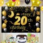Sweet Happy 20Th Birthday Backdrop Banner Poster 20 Birthday Party Decorations 20Th Birth