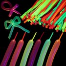150 Pieces Neon Glow Long Balloons Blacklight Reactive Fluorescent Long Twisting Balloons