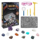 Gem Digging Kit For Kids, Science Kit Gemstones And Crystals Dig Kit - Excavate 12 Real G