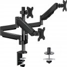 Triple Monitor Stand Mount - 3 Monitor Desk Mount For Computer Screens Up To 27 Inch, Tri