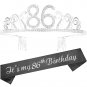 86Th Birthday Gifts For Women, 86Th Birthday Tiara And Sash, Happy 86Th Birthday Party Su