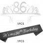 86Th Birthday Gifts For Women, 86Th Birthday Tiara And Sash, Happy 86Th Birthday Party Su