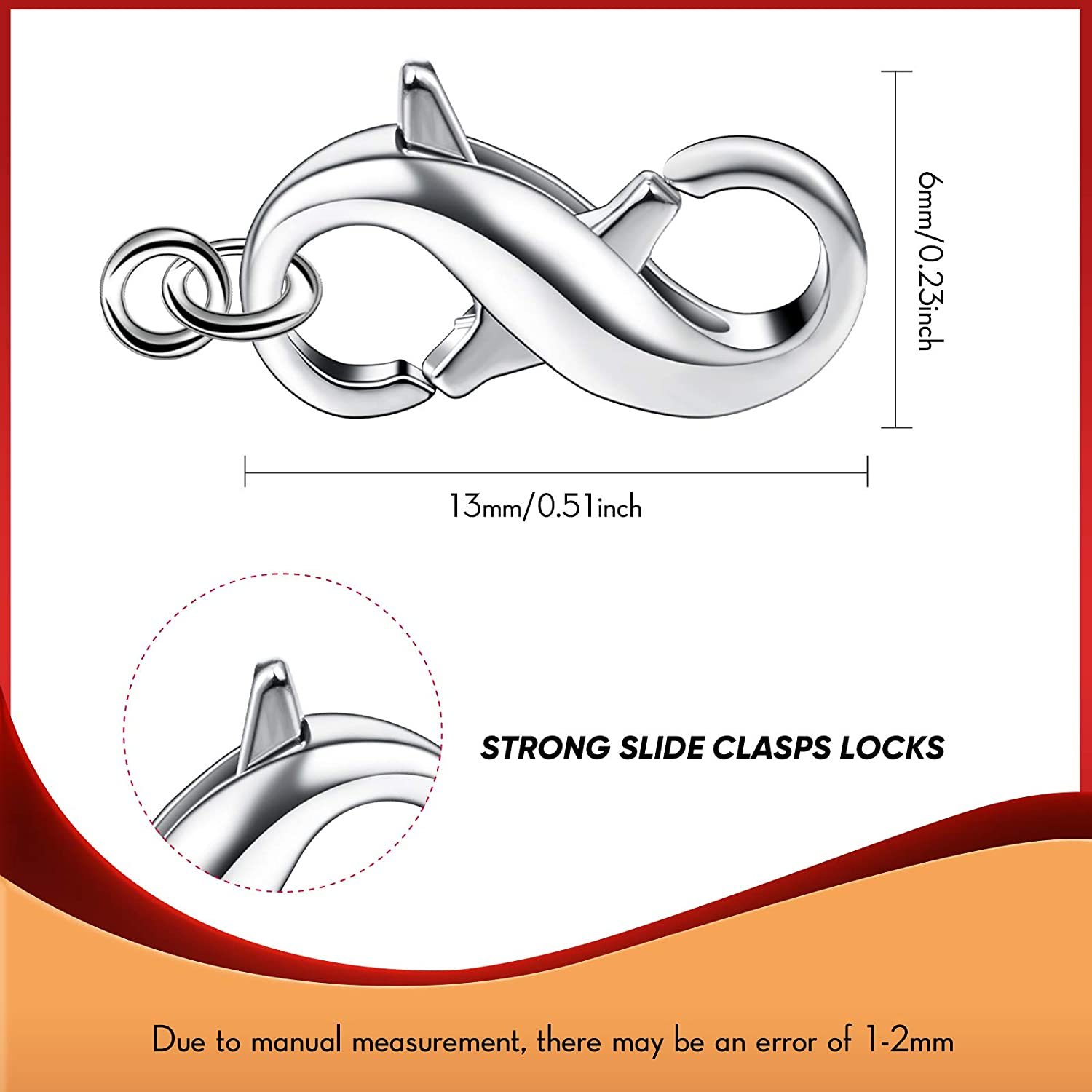 3 Pieces Lobster Clasp Double Opening Lobster Clasp Lock Necklace