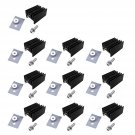 12 Packs To-220 Heatsink + Insulator/Mounting Kits For Lm317 Lm317T L7805 L7812 L78Xx Vol