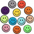 12 Pcs Smile Face Patch Iron On Patches Happy Face Chenille Patches For Clothes Dress Jac