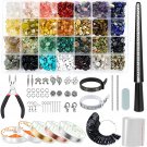1784Pcs Jewelry Making Kit With 28 Colors Gemstone Crystal Beads, Earring Making Kit With