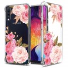 Floral Clear Case For Galaxy A50 For Women Girls,Pretty Phone Case For Samsung Galaxy A50
