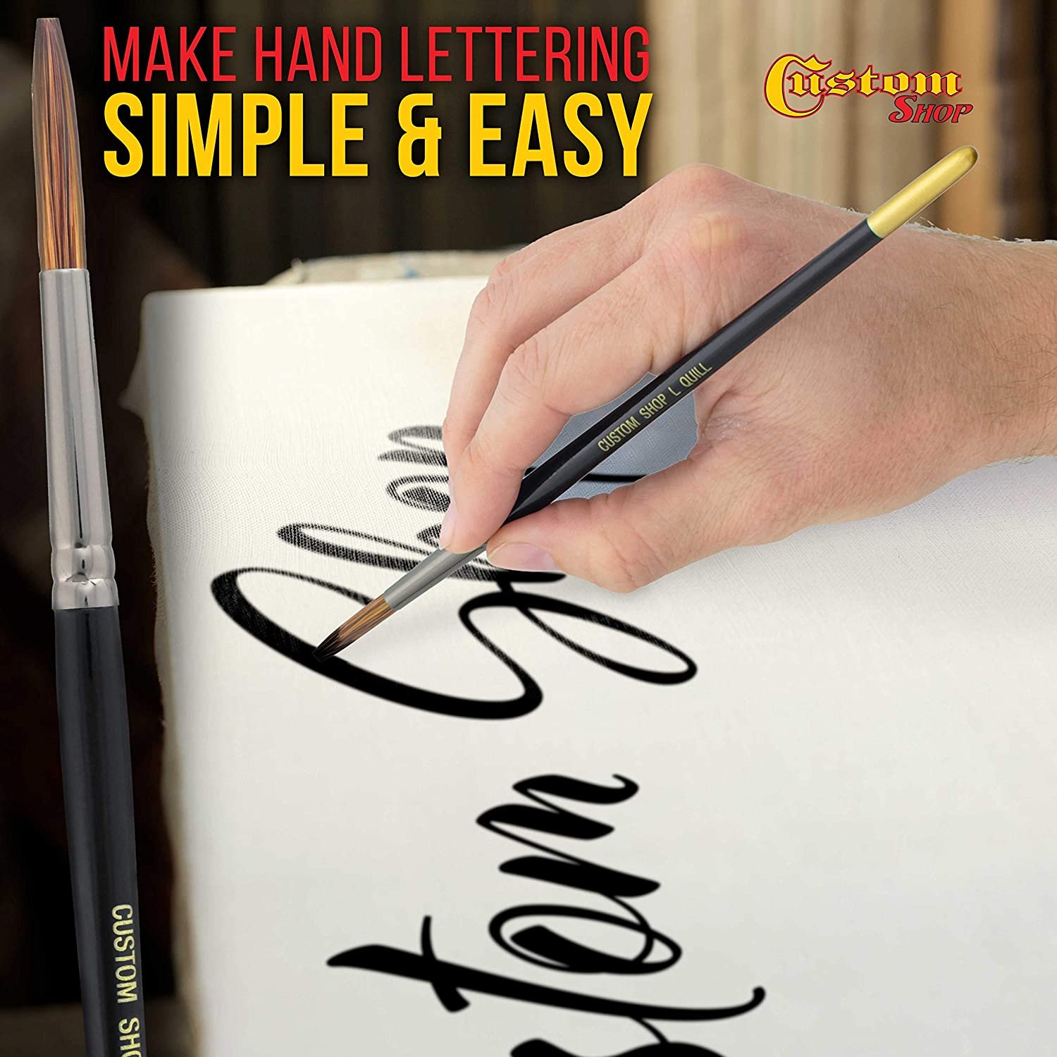 Set Of 6 Lettering Quill Brushes For Sign Painting, Sizes Xl, Lg, Med