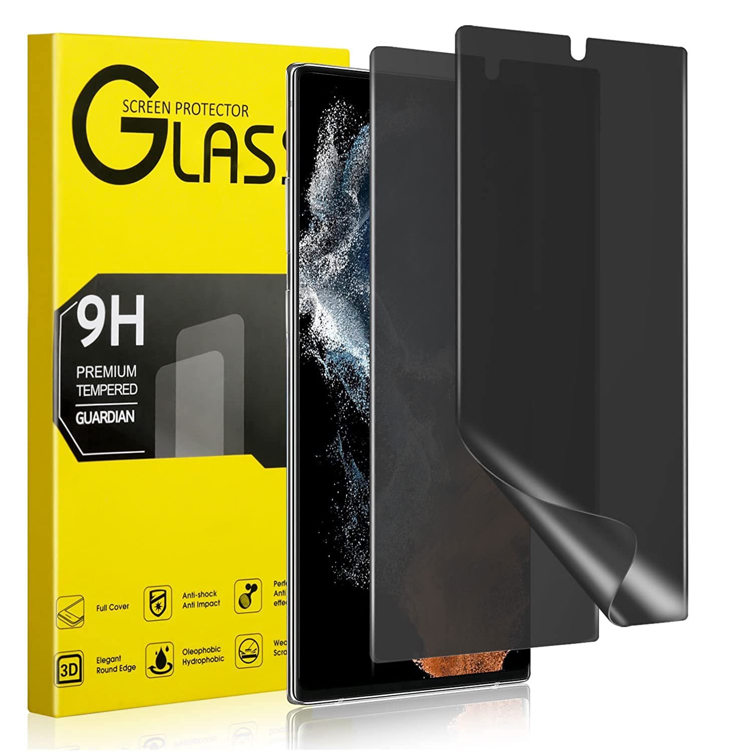 Galaxy S22 Ultra Privacy Screen Protector, [AntiSpy] [Case Friendly