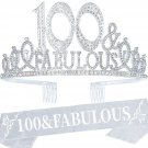 100Th Birthday Gifts For Women,100Th Birthday Tiara And Sash,100Th Birthday Decorations P