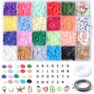 3200Pcs Clay Beads For Bracelets Making, Polymer Clay Flat Round Spacer Beads Kits With L