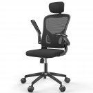 Ergonomic Office Chair, High-Back Computer Chair With Adjustable Height, Headrest, Flip-U