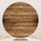 Round Wood Backdorp 7.5X7.5Ft Polyester Background For Photography Retro Wood Backdrop Fo