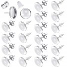 200 Pieces Stud Earring Kit, Including 50 Pieces 12 Mm Stainless Steel Blank Stud 50 Rubb