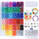 3850Pcs Pony Beads Kit, Including 3060Pcs Rainbow Opaque Beads And 790Pcs Letter Beads, 3