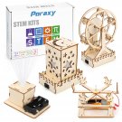 4 In 1 Stem Kit, Wooden Construction Science Projects, Assembly Mechanical Models , 3D Bu