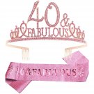 40Th Birthday, 40Th Birthday Tiara Pink, 40 Tiara And Sash, 40Th Crown, 40Th Birthday Dec