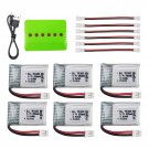 Accessories 6Pcs 3.7V 220Mah Lithium Battery & 6 In 1 Balance Charger For E010 E010C E011