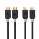 Cable Matters 2-Pack Slim Series USB C to USB C Cable with 60W Fast Charging in Black 3.3