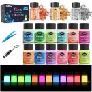 Glow In The Dark Pigment Mica Powder - 12 Colors Luminous Powder 20G/0.7Oz And 3 Colors G