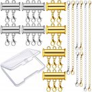 12 Pieces Necklace Layering Clasp Necklace Connector Slide Clasp Lock Multi Strand Slide