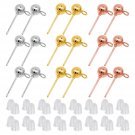 600Pcs Ball Post Earring Studs Set For Jewelry Making,300Pcs Earring Studs Ball Ear Pin B