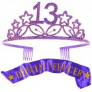 13Th Birthday, 13 Birthday Tiara Purple, 13Th Birthday Decorations For Girls, 13 Tiara, 1