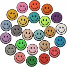 24 Pcs Happy Smile Face Cute Iron On Patches 2 Inch Chenille Stoney Preppy Patches Glitte