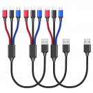 3Pack 1Ft Multi Charging Cable Short Multi Charger Cable 3A Fast Charge Usb Multi Cable 3