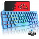 60% True Rgb Gaming Keyboard, Mechanical Blue Switch With Compact 62 Keys, 22 Customizabl