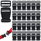 Luckycivia 30 Pack 1.5 Inch Flat Side Quick Release Plastic Buckles And Tri-Glide Slides