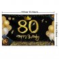 80Th Birthday Decorations For Men Women Black Gold,Happy Birthday Banner,Cheers To 80 Yea