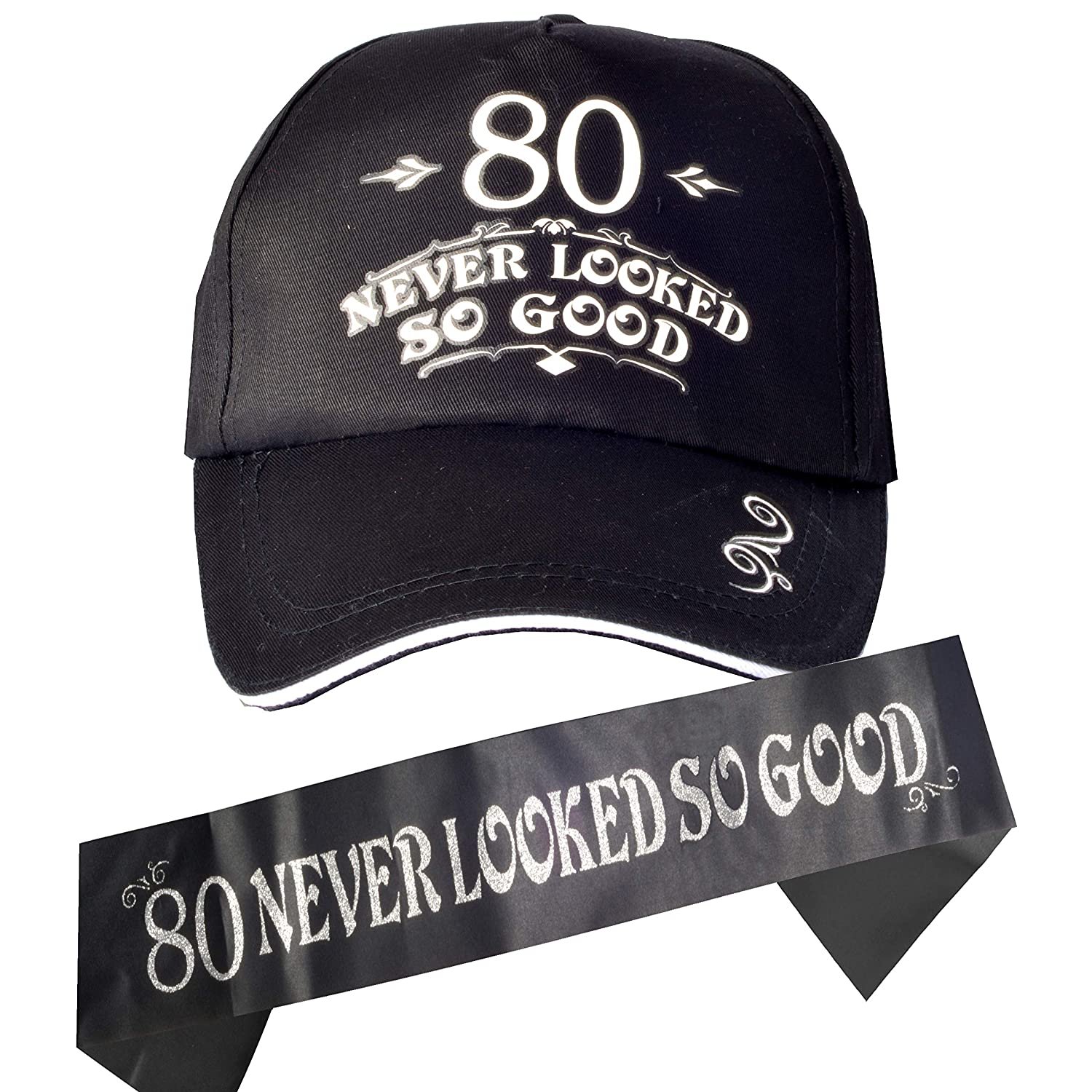 80th Birthday Hat - 'It Took Me 80 Years To Look This Good' Embroidered Washed Cotton Cap, Adjustable - View #3