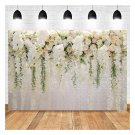 White Rose Floral Theme Photography Background 9X6Ft Wedding Bridal Shower Wedding Flower