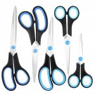 Multipurpose Sharp Scissors Set Of 5, Premium Stainless Steel Blades, Comfort Grip Handle