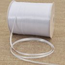 1/8 Inch X 870 Yards White Thin Solid Satin Ribbon Giant Spool Double Face Woven Polyeste