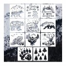 11 Pcs Deer Bear Stencil Forest Animal Stencils Wildlife Wood Burning Stencils Template M