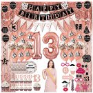 13Th Birthday Decorations For Girls - (76Pack) Rose Gold Party Banner, Pennant, Hanging S