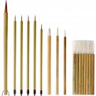 9 Pieces Hake Paint Brush Set Decorative Drawing Brush Artist Painting Brushes Sheep Hair